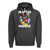 Charcoal Heather macho mouse Zipper Hoodie - artisFamous