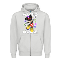 Dove Grey macho mouse Zipper Hoodie - artisFamous