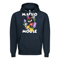 Navy macho mouse Zipper Hoodie - artisFamous