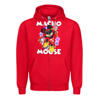 Red macho mouse Zipper Hoodie - artisFamous