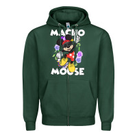 Sports Green macho mouse Zipper Hoodie - artisFamous