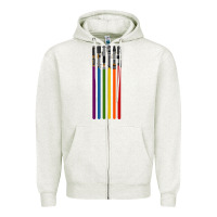 Oatmeal Heather rainbow lightsaber Zipper Hoodie - artisFamous