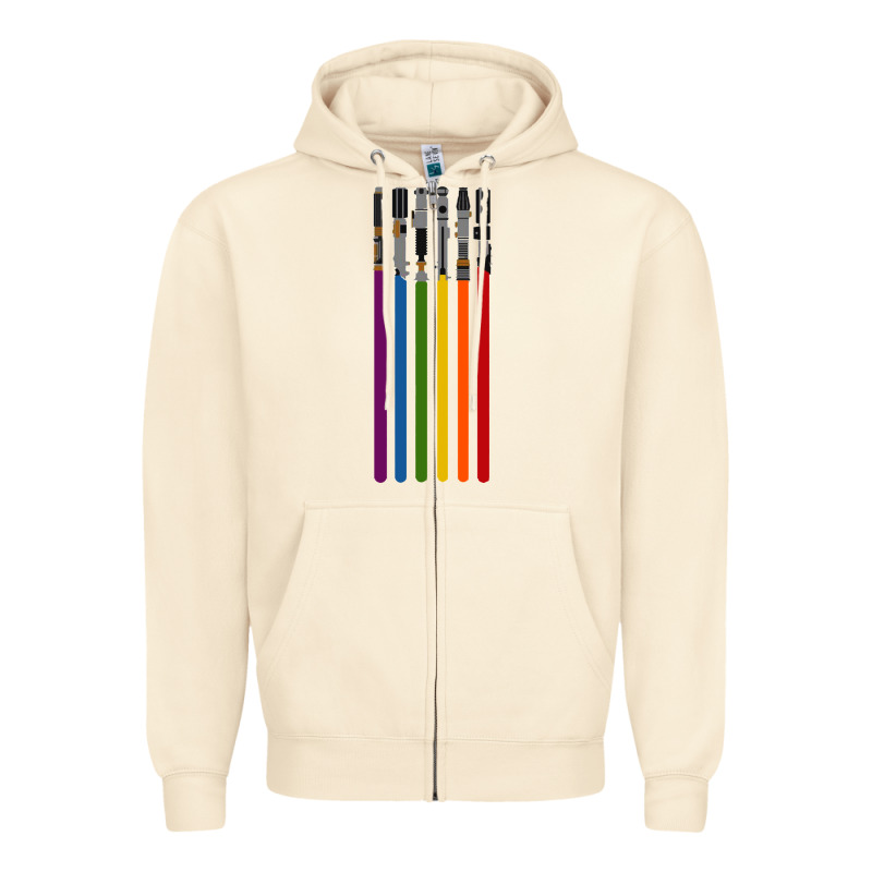 Rainbow Lightsaber Zipper Hoodie by artisFamous | Teevron