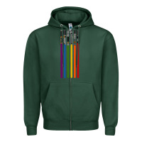 Sports Green rainbow lightsaber Zipper Hoodie - artisFamous
