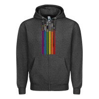 Charcoal Heather rainbow lightsaber Zipper Hoodie - artisFamous