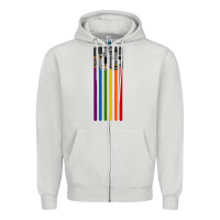 Dove Grey rainbow lightsaber Zipper Hoodie - artisFamous