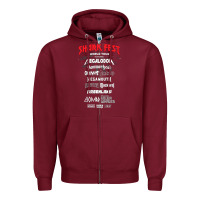 Burgundy shark fest Zipper Hoodie - artisFamous