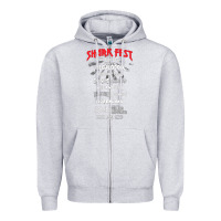 Heather Grey shark fest Zipper Hoodie - artisFamous