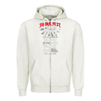 Oatmeal Heather shark fest Zipper Hoodie - artisFamous