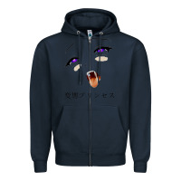 Navy ahegao face girl Zipper Hoodie - artisFamous