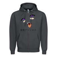 Smoke ahegao face girl Zipper Hoodie - artisFamous