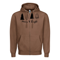 Chestnut merry and bright Zipper Hoodie - artisFamous