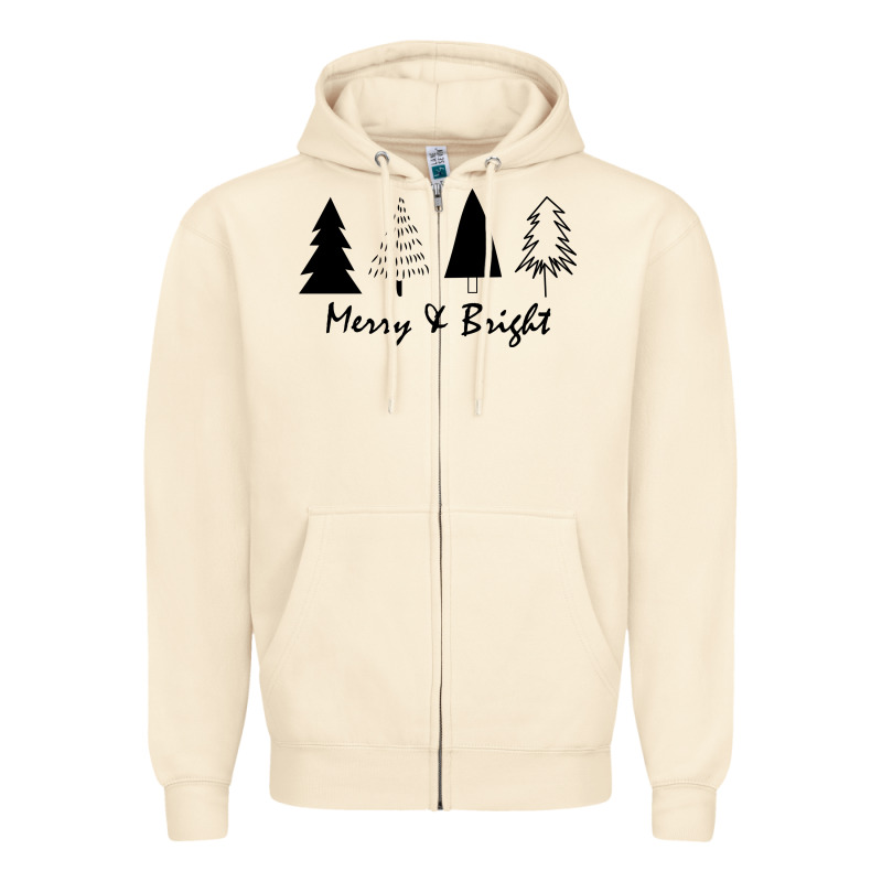 Merry And Bright Zipper Hoodie by artisFamous | Teevron