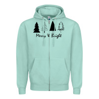 Seafoam merry and bright Zipper Hoodie - artisFamous