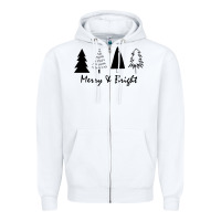 White merry and bright Zipper Hoodie - artisFamous