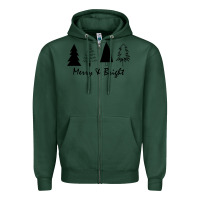 Sports Green merry and bright Zipper Hoodie - artisFamous