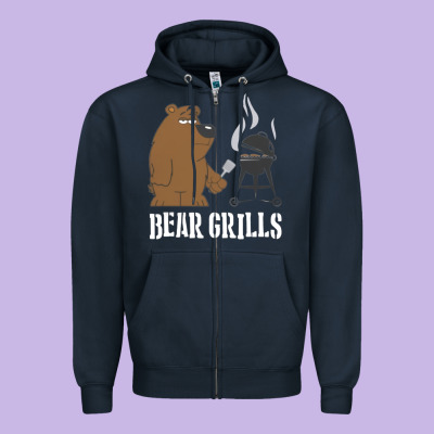 Bear Grills Grylls Zipper Hoodie Designed By Artisfamous