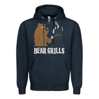 Navy Bear Grills Grylls Zipper Hoodie - artisFamous