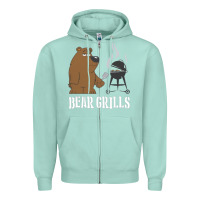 Seafoam Bear Grills Grylls Zipper Hoodie - artisFamous
