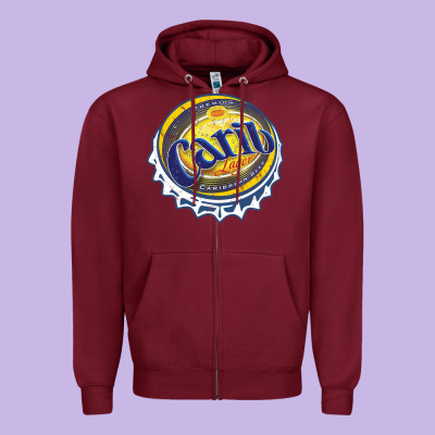 Carib Beer Zipper Hoodie Designed By Artisfamous