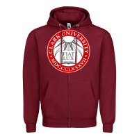 Burgundy clark university Zipper Hoodie - artisFamous