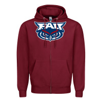 Burgundy florida atlantic owls Zipper Hoodie - artisFamous