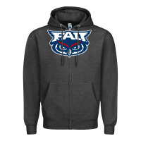 Charcoal Heather florida atlantic owls Zipper Hoodie - artisFamous
