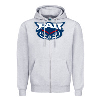 Heather Grey florida atlantic owls Zipper Hoodie - artisFamous