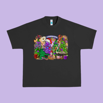 Christmas Louisiana Mardi Gras Trees Urban Heavy Tee Designed By Fadigitalartstudio