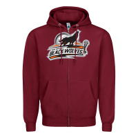 Burgundy new england black wolves Zipper Hoodie - artisFamous