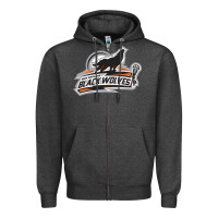 Charcoal Heather new england black wolves Zipper Hoodie - artisFamous