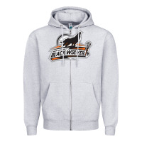 Heather Grey new england black wolves Zipper Hoodie - artisFamous