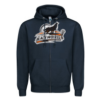 Navy new england black wolves Zipper Hoodie - artisFamous