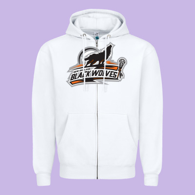 New England Black Wolves Zipper Hoodie Designed By Artisfamous