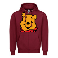 Burgundy pooh Zipper Hoodie - artisFamous