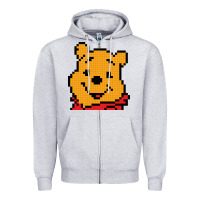 Heather Grey pooh Zipper Hoodie - artisFamous