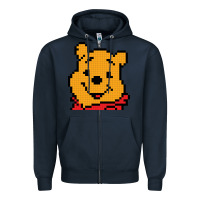 Navy pooh Zipper Hoodie - artisFamous