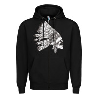 Black american indian Zipper Hoodie - artisFamous