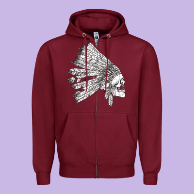American Indian Zipper Hoodie Designed By Artisfamous