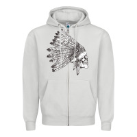 Dove Grey american indian Zipper Hoodie - artisFamous