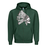 Sports Green american indian Zipper Hoodie - artisFamous