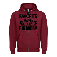 Burgundy big daddy Zipper Hoodie - artisFamous