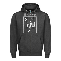 Charcoal Heather doors 8 Zipper Hoodie - artisFamous