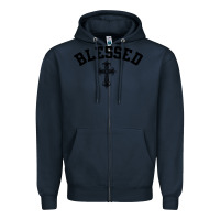 Navy blessed christian christianity Zipper Hoodie - artisFamous