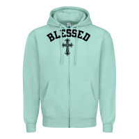 Seafoam blessed christian christianity Zipper Hoodie - artisFamous