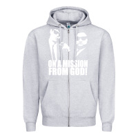 Heather Grey blues brothers belushi Zipper Hoodie - artisFamous