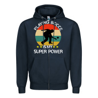 Navy bocce super power boules sports Zipper Hoodie - artisFamous