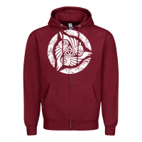 Burgundy celtic trinity knot crow spiritual mandala Zipper Hoodie - artisFamous