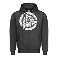 Charcoal Heather celtic trinity knot crow spiritual mandala Zipper Hoodie - artisFamous
