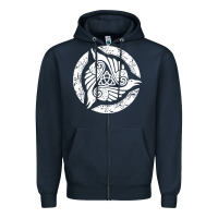 Navy celtic trinity knot crow spiritual mandala Zipper Hoodie - artisFamous